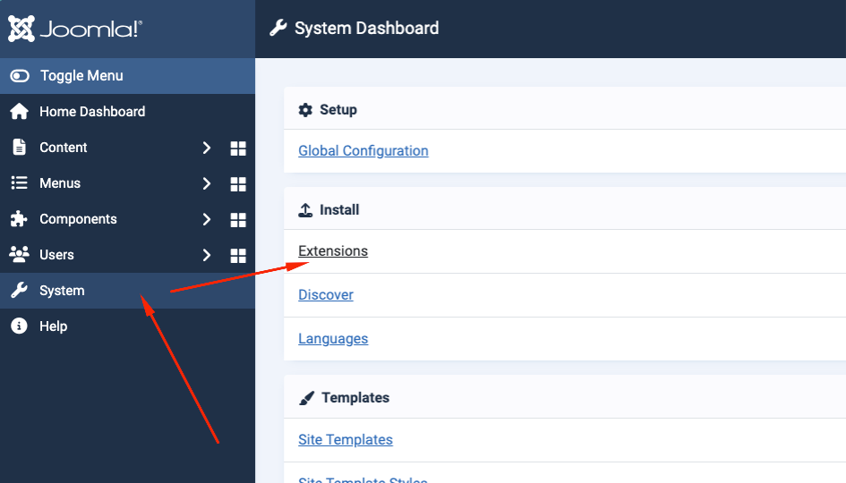 Joomla install