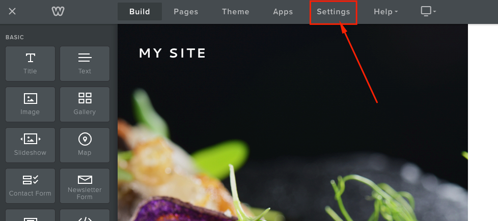 Weebly Widżet WCAG ustawienia