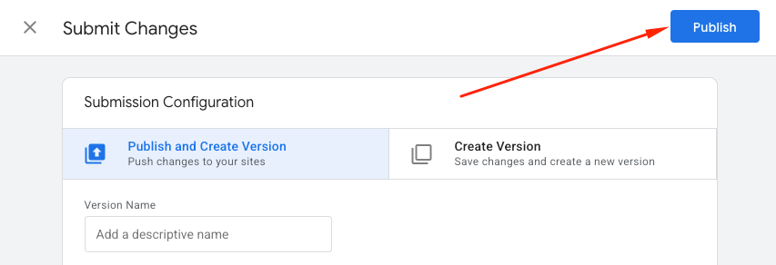 GTM - publish